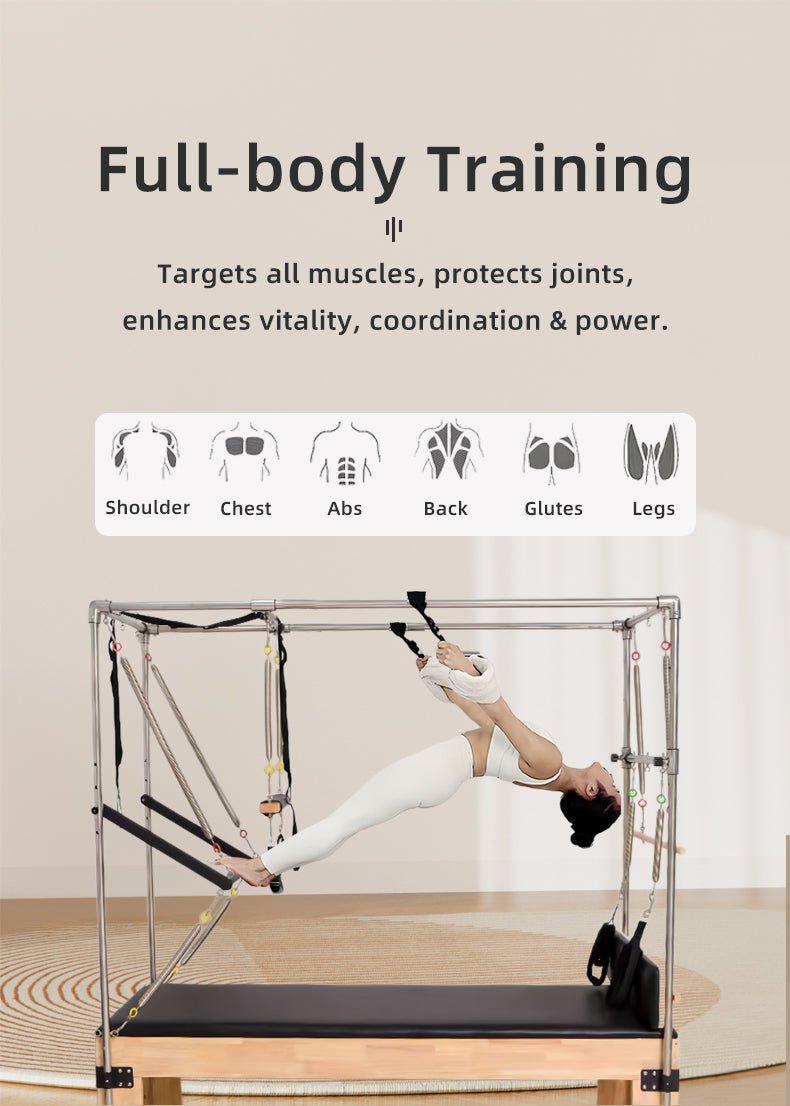 Oak wood Cadillac bed Pilates large equipment core bed for home use, professional elevated training bed for yoga studios