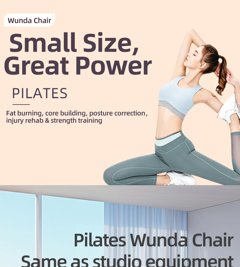 Multifunctional Pilates Stability Chair, Silent Pulley Step with Shock Absorption, Corrects Rounded Shoulders and Hunchback, Spine Rehabilitation, Personal Trainer Fitness Training Chair