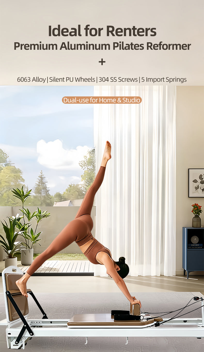 Light luxury Pilates beginner bed, commercial core bed for yoga studios, silent sliding rail postpartum recovery and body shaping training equipment
