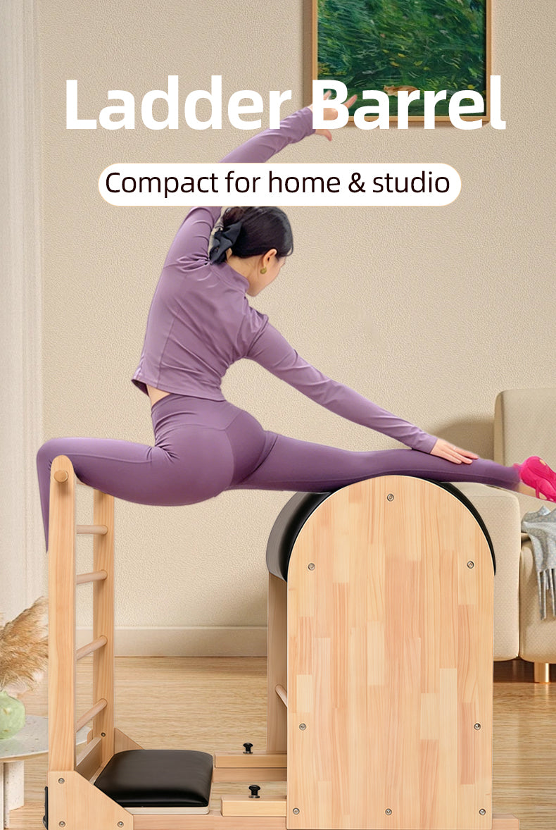 Professional Oak Wood Pilates Ladder Barrel, Balance Rehabilitation, Leg Shaping, Spinal Stretching, Commercial Yoga Equipment