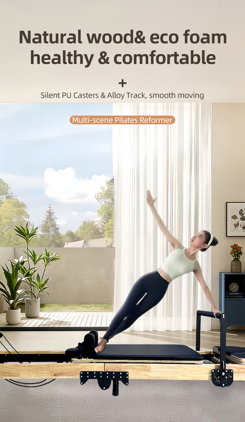 Retractable-leg foldable pilates core bed, large Pilates equipment, space-saving yoga training bed for small apartments