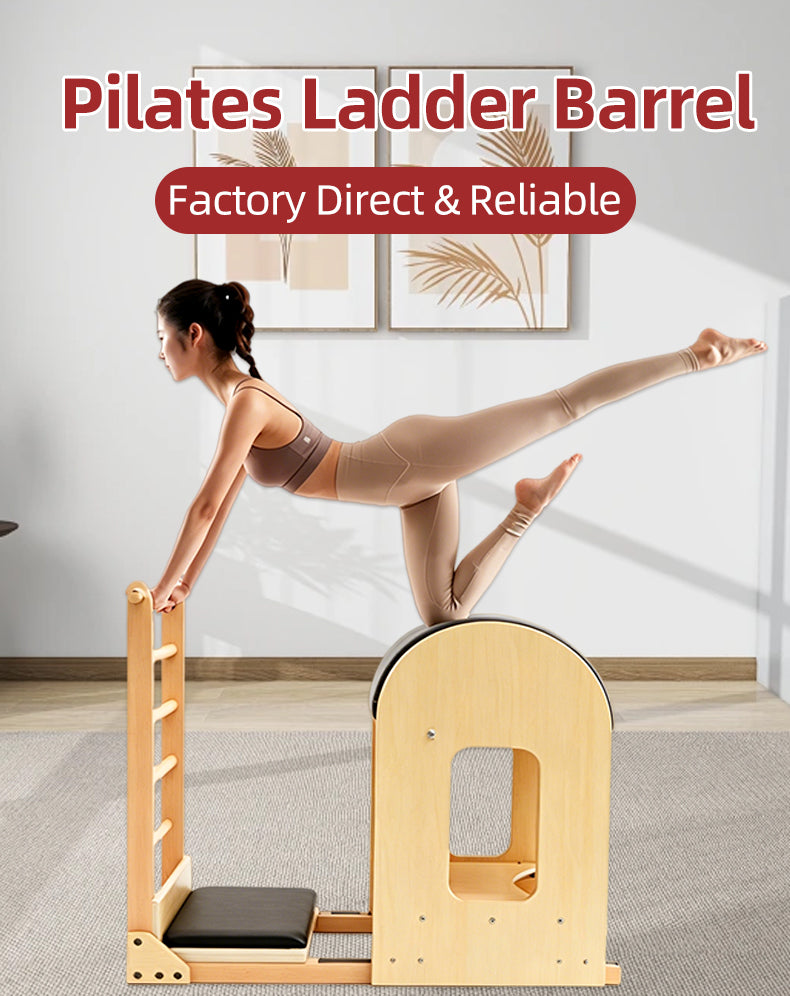 Imported lightweight Pilates DY-03 ladder barrel with a curved anti-slip design, for at-home posture correction and spinal stretching.