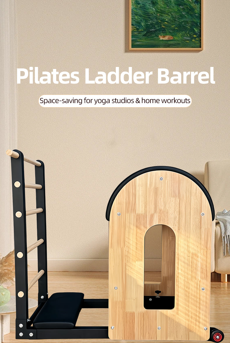 Imported Oak Pilates Ladder Barrel, Large Equipment for Spine Correction in Yoga Studios, Waist and Back Stretching Posture Training Barrel