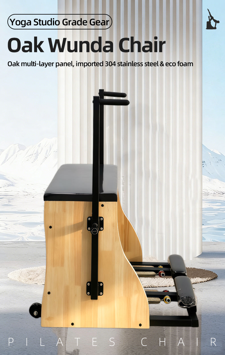Maple Wood Split-Pedal Stability Chair Pilates Large Equipment for Home Core Training, Yoga and Fitness Stability Step Chair