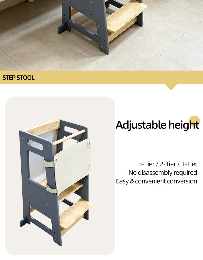 Two-Step Household Anti-Slip Step Stool for Kitchen Use, Elevated Access, and Children’s Handwashing Footstool