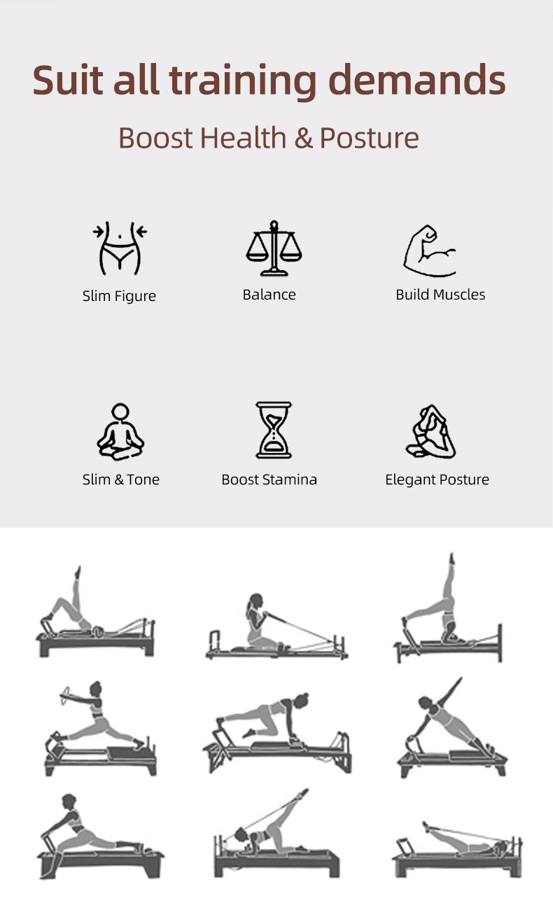 Foldable Pilates Core Bed for Home Use, Yoga Large Equipment Sliding Bed, Beginner-Friendly Shaping Training Bed