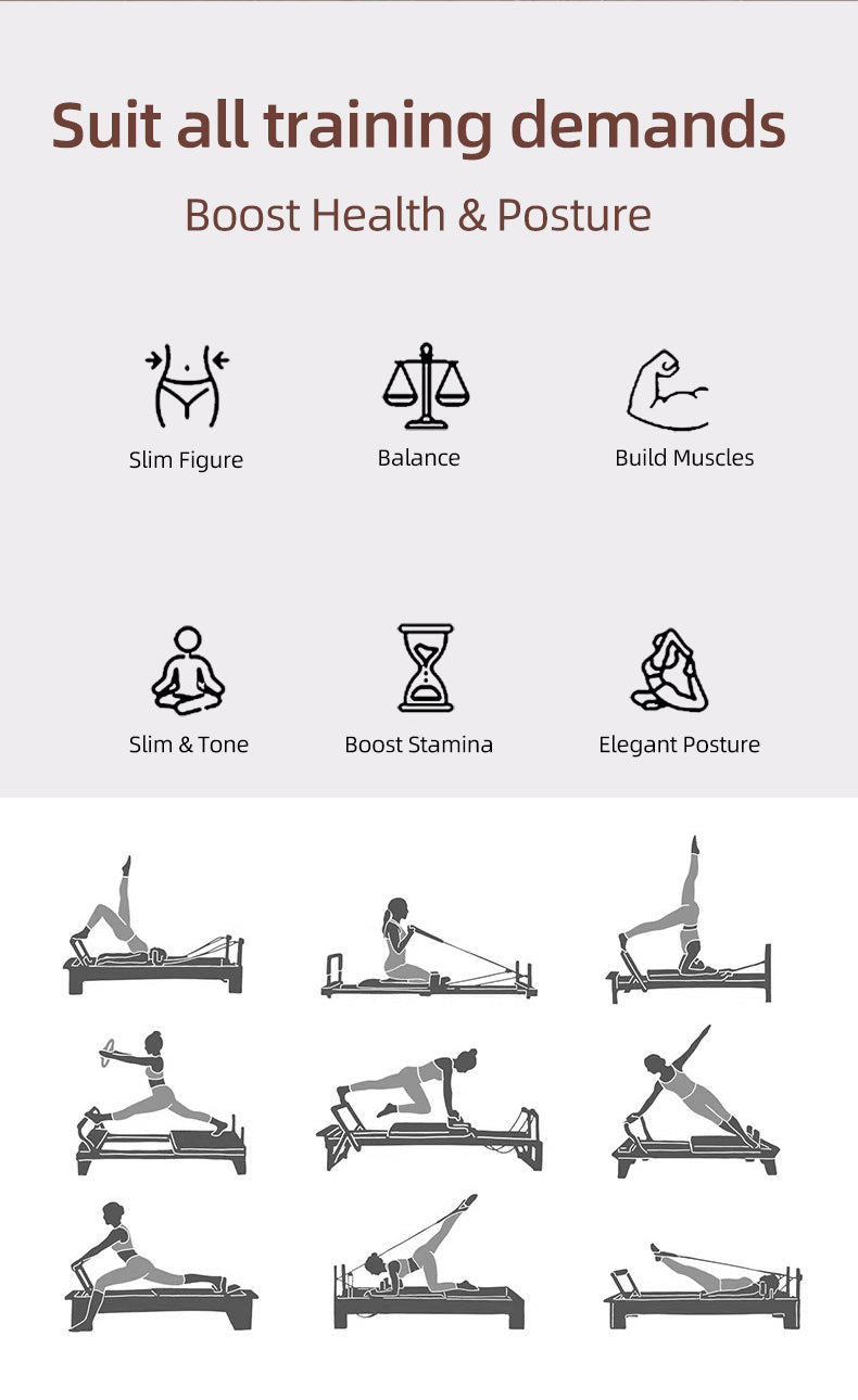 Light luxury Pilates beginner bed, commercial core bed for yoga studios, silent sliding rail postpartum recovery and body shaping training equipment