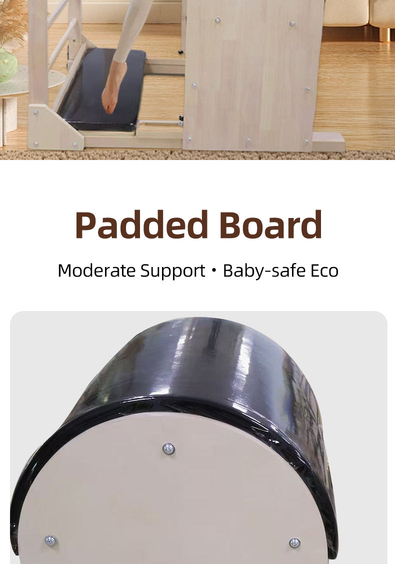 Thick reinforced maple ladder barrel, specialized equipment for Pilates studios for spinal relaxation, shoulder opening, and back shaping.