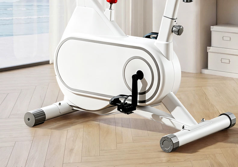 Electromagnetic-controlled indoor exercise bike for home use, quiet indoor fitness bike, fully enclosed flywheel smart magnetic resistance exercise bike.