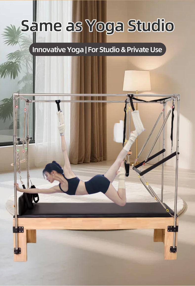 Oak wood Cadillac bed Pilates large equipment core bed for home use, professional elevated training bed for yoga studios