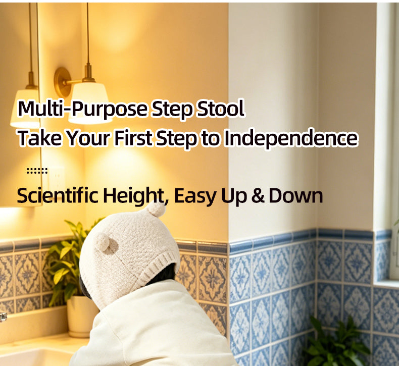 Two-Step Household Anti-Slip Step Stool for Kitchen Use, Elevated Access, and Children’s Handwashing Footstool