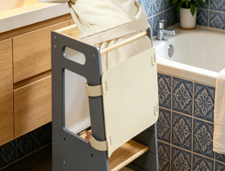 Two-Step Household Anti-Slip Step Stool for Kitchen Use, Elevated Access, and Children’s Handwashing Footstool