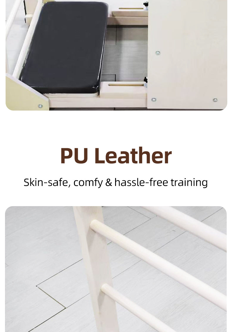 Thick reinforced maple ladder barrel, specialized equipment for Pilates studios for spinal relaxation, shoulder opening, and back shaping.