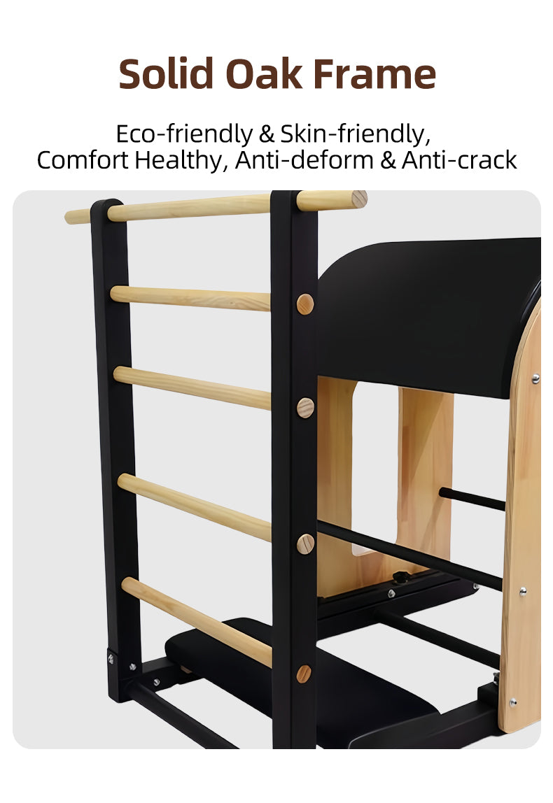 Imported Oak Pilates Ladder Barrel, Large Equipment for Spine Correction in Yoga Studios, Waist and Back Stretching Posture Training Barrel