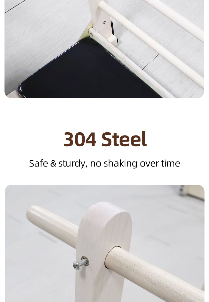 Thick reinforced maple ladder barrel, specialized equipment for Pilates studios for spinal relaxation, shoulder opening, and back shaping.
