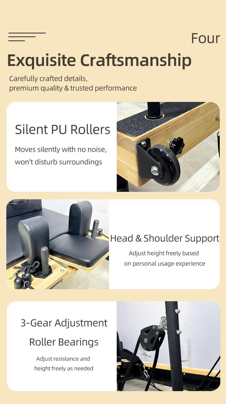 Retractable-leg foldable pilates core bed, large Pilates equipment, space-saving yoga training bed for small apartments