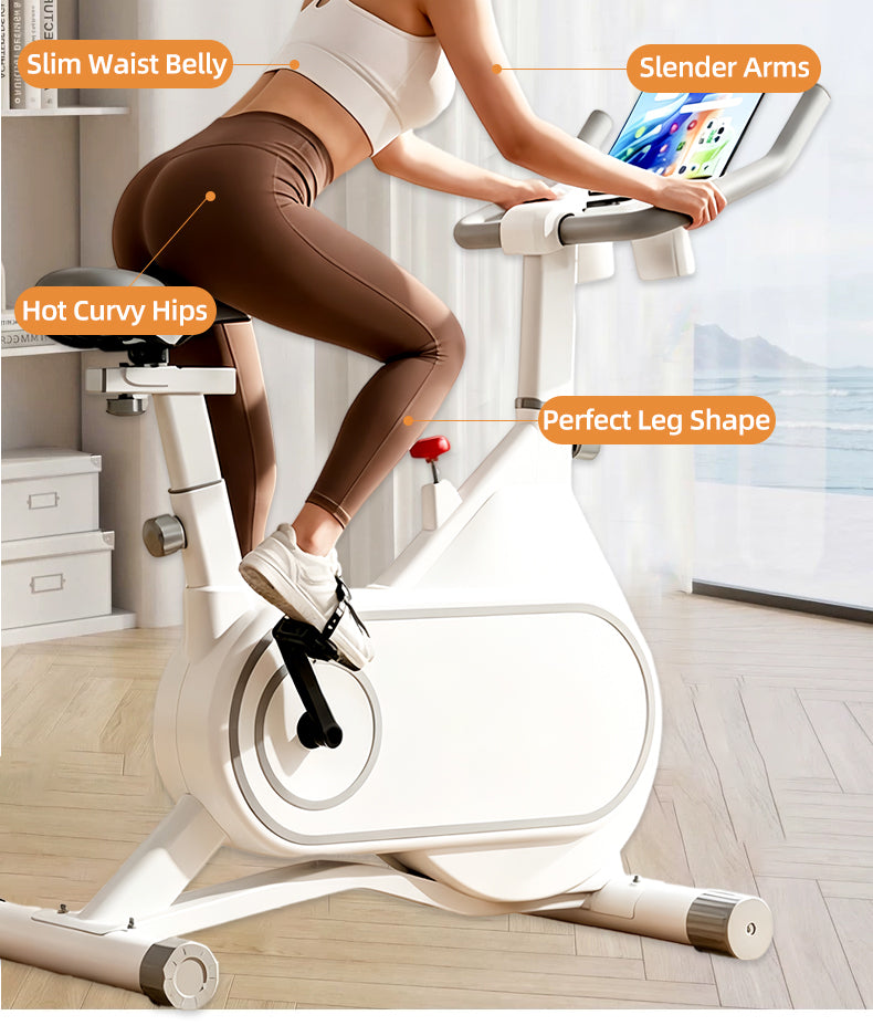 Electromagnetic-controlled indoor exercise bike for home use, quiet indoor fitness bike, fully enclosed flywheel smart magnetic resistance exercise bike.
