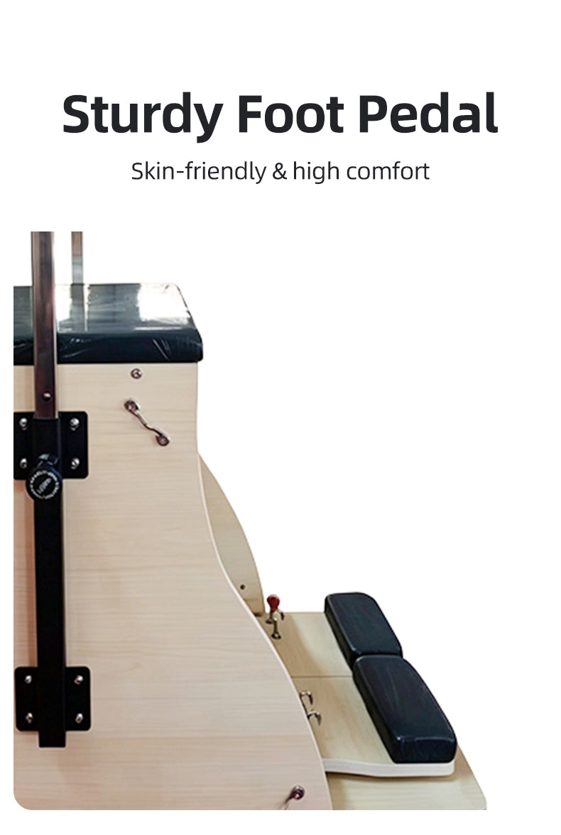 Standard Maple Pilates Stability Chair, Comprehensive Training Equipment with Adjustable High-Low Step Platform for Private Training Centers