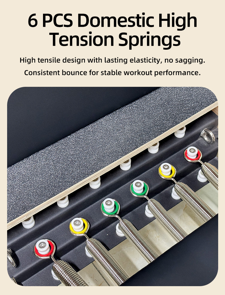 Elevated 2-in-1 Pilates Reformer with Silent Glide Rails for Full-Body Stretching and Core Strength Training