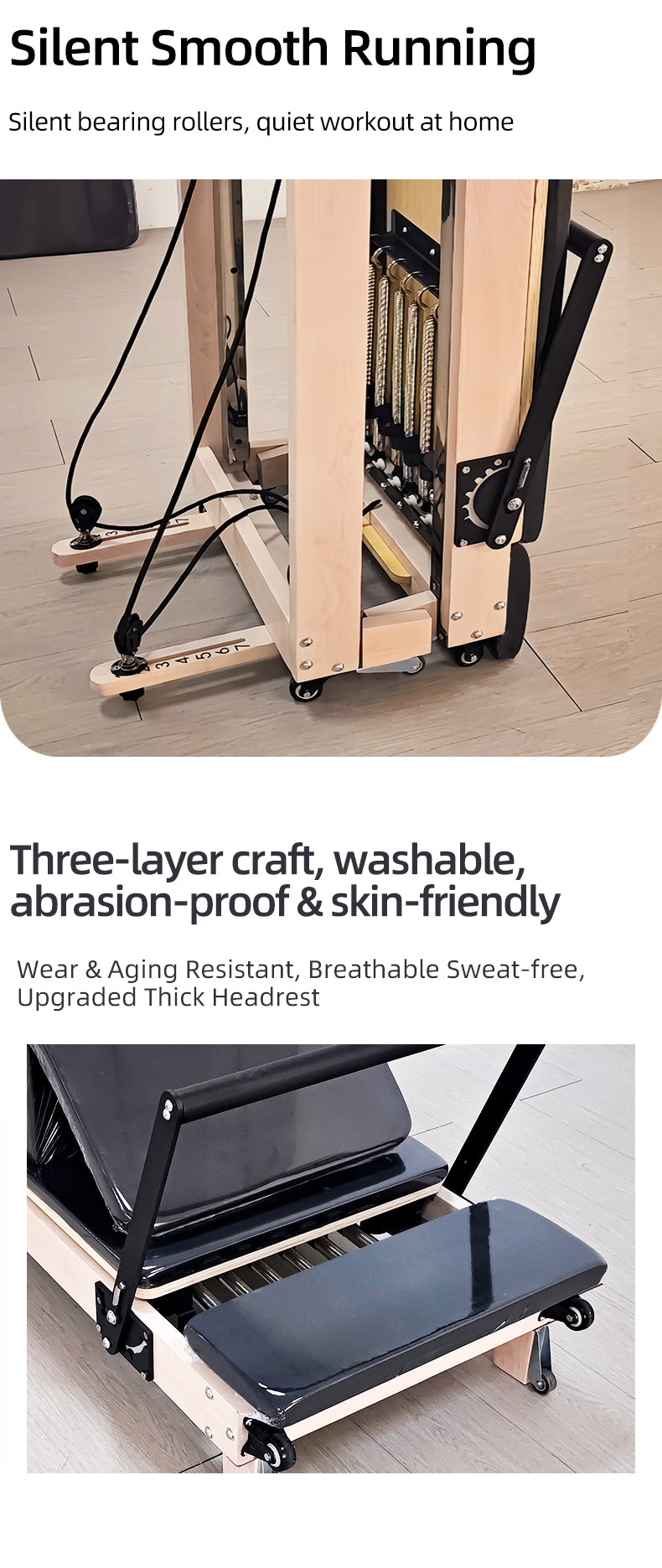 Imported Maple Pilates Core Bed Home Foldable Version Silent Sliding Rail Shaping Pilates Large Equipment