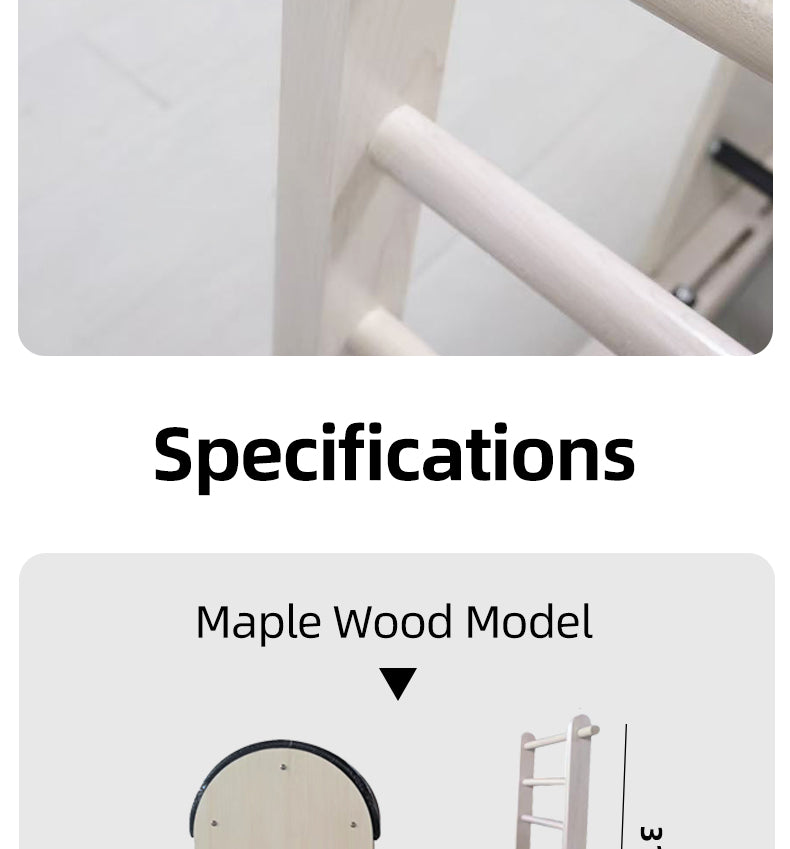 Thick reinforced maple ladder barrel, specialized equipment for Pilates studios for spinal relaxation, shoulder opening, and back shaping.