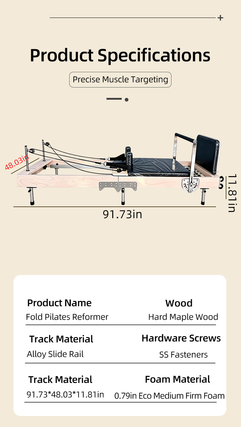 Foldable Pilates Core Bed for Home Use, Yoga Large Equipment Sliding Bed, Beginner-Friendly Shaping Training Bed