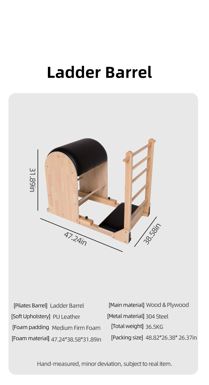 Professional Oak Wood Pilates Ladder Barrel, Balance Rehabilitation, Leg Shaping, Spinal Stretching, Commercial Yoga Equipment