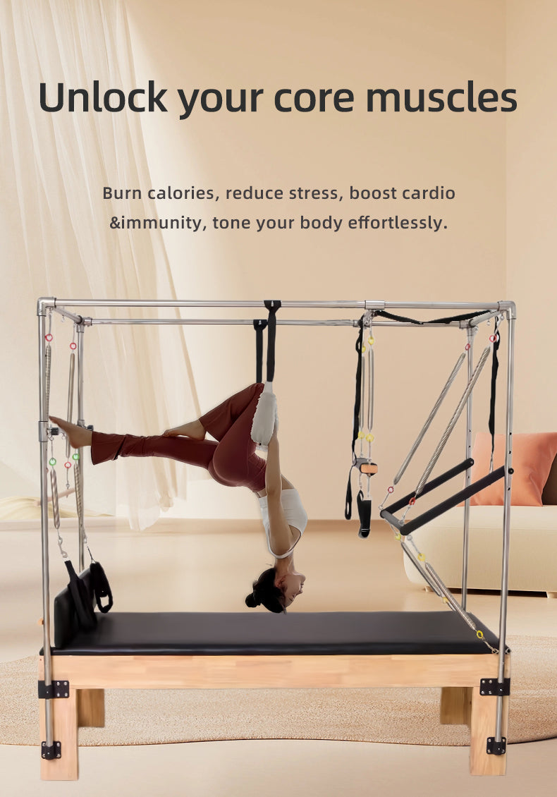 Oak wood Cadillac bed Pilates large equipment core bed for home use, professional elevated training bed for yoga studios
