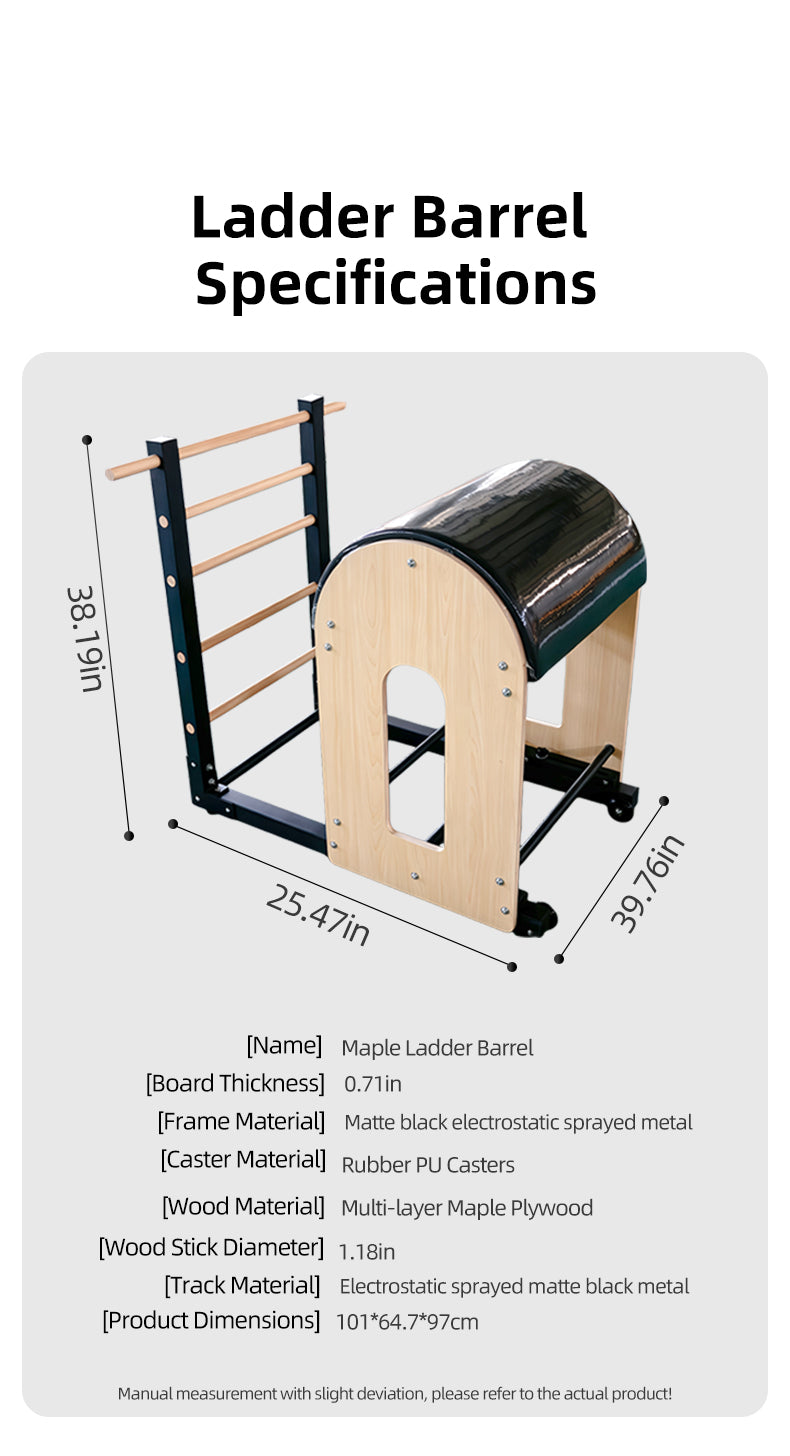 Imported maple Pilates ladder barrel, large equipment for spinal correction in yoga studios, barrel for waist and back stretching and posture training