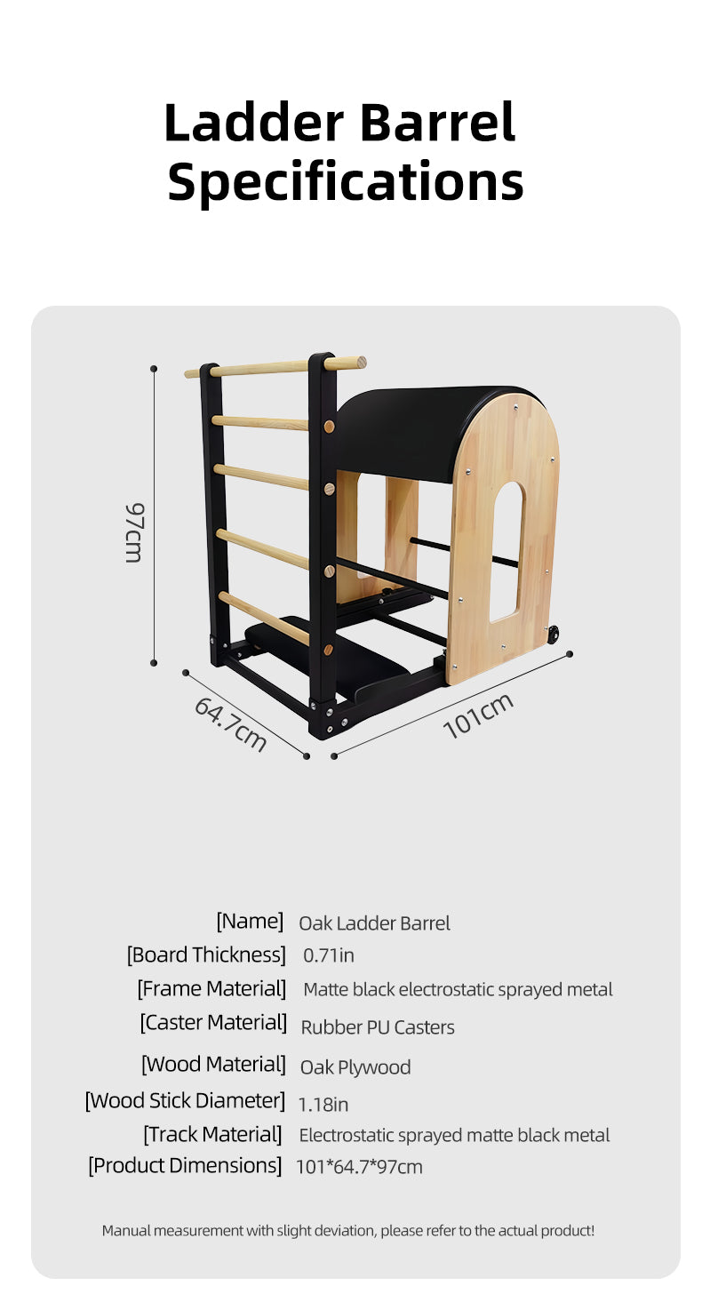 Imported Oak Pilates Ladder Barrel, Large Equipment for Spine Correction in Yoga Studios, Waist and Back Stretching Posture Training Barrel