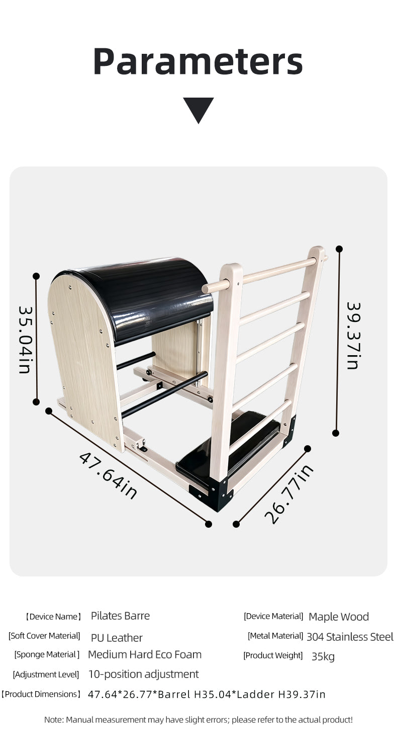 Imported Maple Wood Pilates Ladder Barrel, Large Equipment for Yoga Studios and Personal Training, Spinal Correction, Stretching, and Mobility Training.