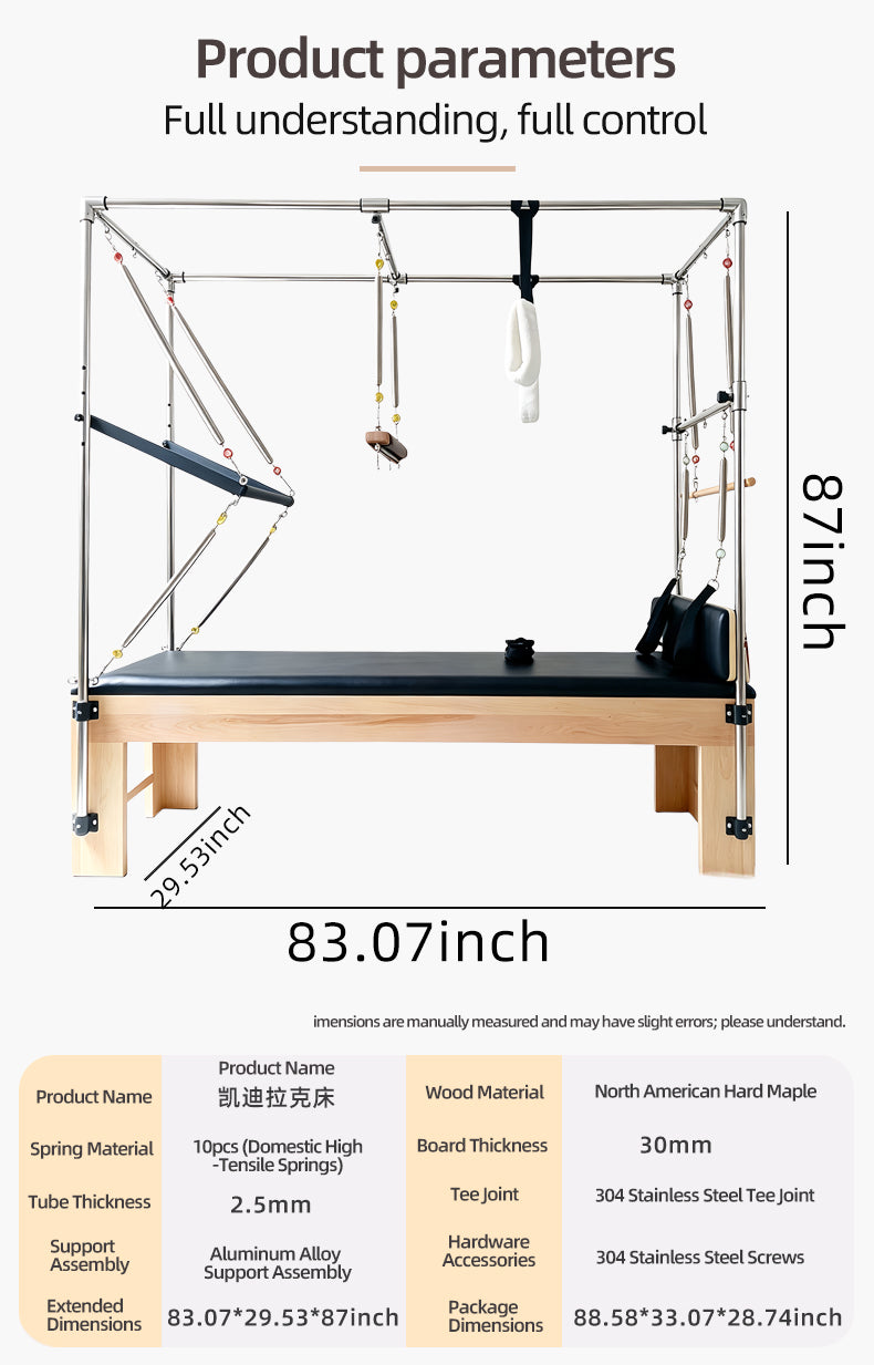 Maple wood Cadillac bed Pilates equipment custom solid wood Cadillac bed studio bulk purchase
