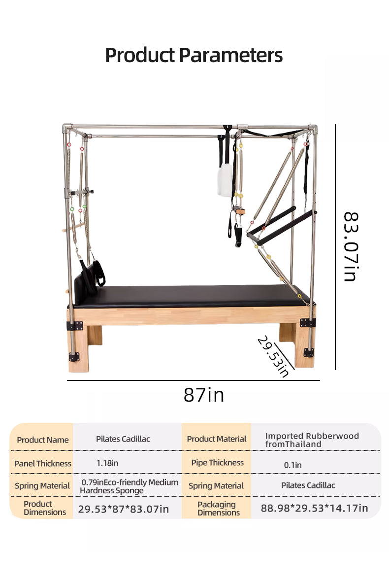 Oak wood Cadillac bed Pilates large equipment core bed for home use, professional elevated training bed for yoga studios