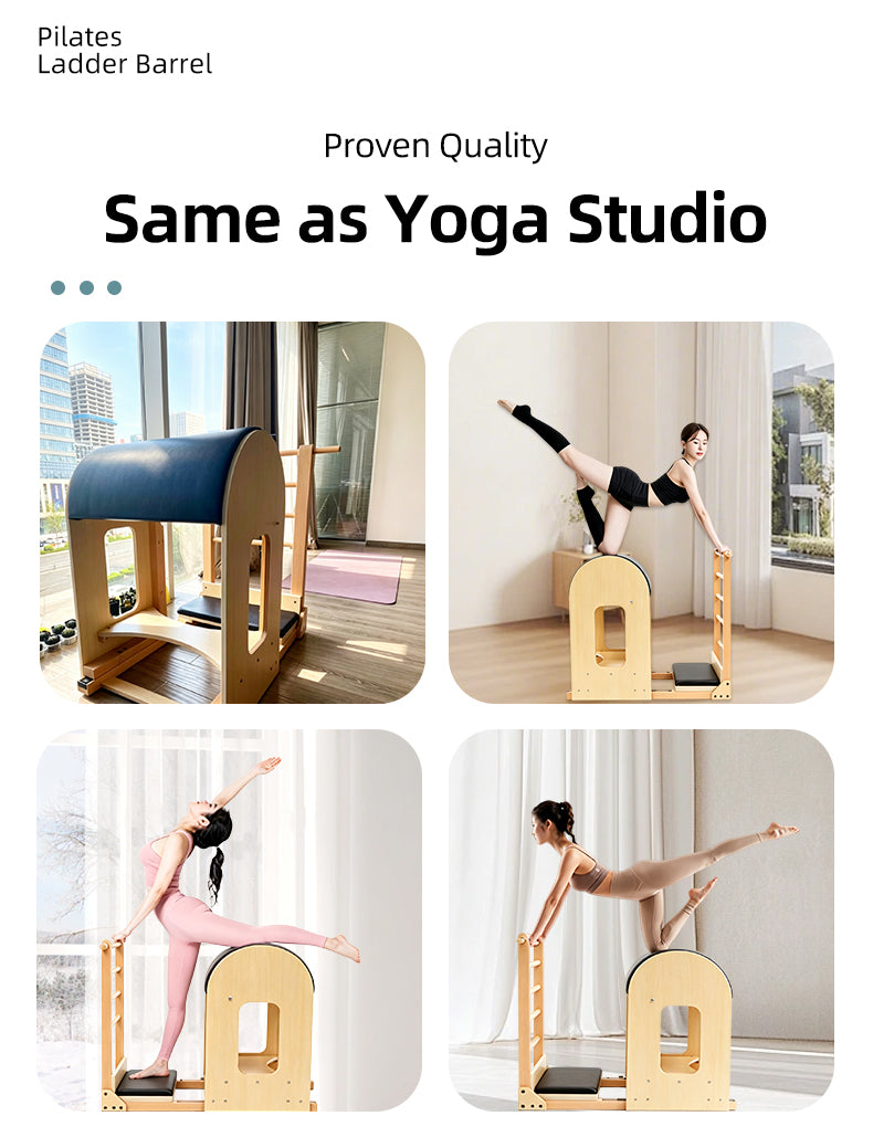 Imported lightweight Pilates DY-03 ladder barrel with a curved anti-slip design, for at-home posture correction and spinal stretching.