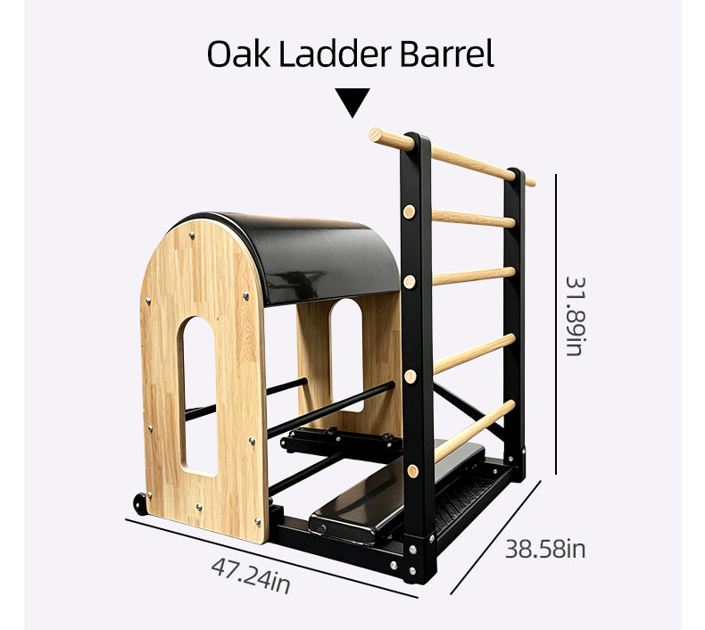 Imported lightweight Pilates DY-03 ladder barrel with a curved anti-slip design, for at-home posture correction and spinal stretching.
