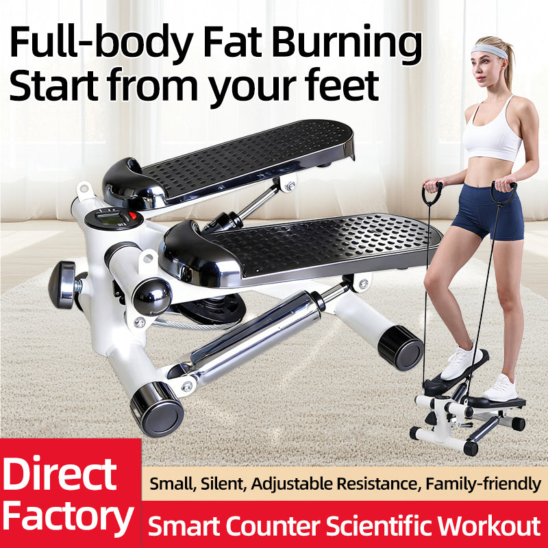 Steppers for exercise, stair steppwith resistance bands, mini stepper,indoor fitness leg slimming fat-burning stepper equipment