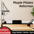 Elevated 2-in-1 Pilates Reformer with Silent Glide Rails for Full-Body Stretching and Core Strength Training