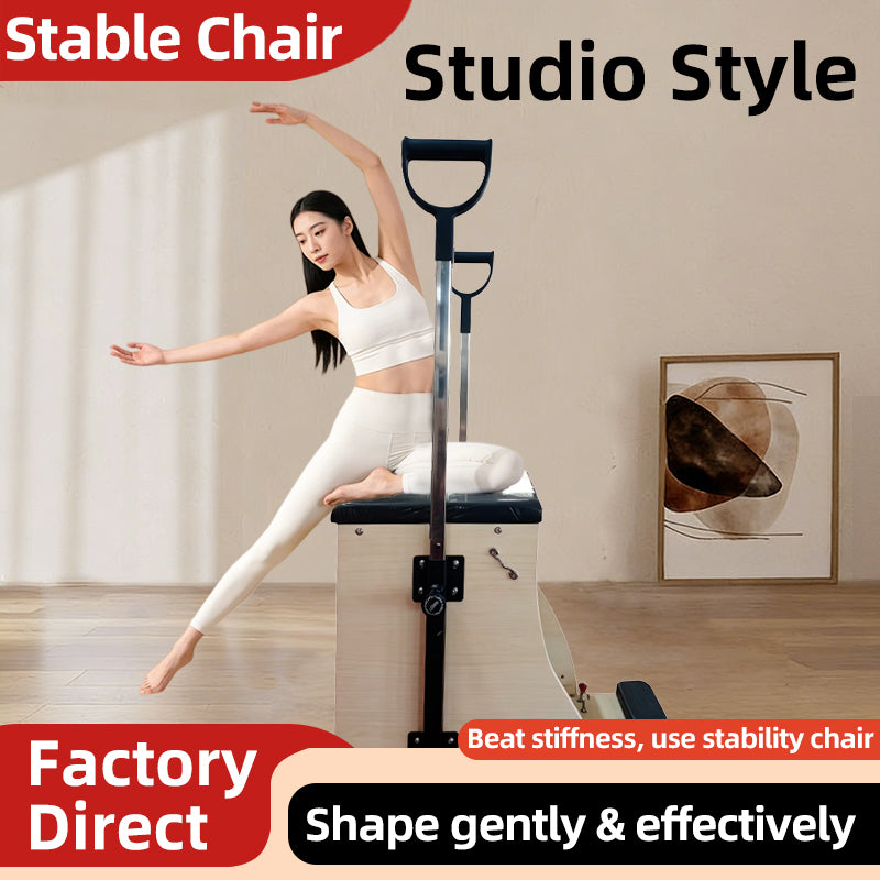 Standard Maple Pilates Stability Chair, Comprehensive Training Equipment with Adjustable High-Low Step Platform for Private Training Centers
