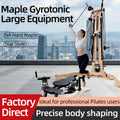Professional maple wood Gyrotonic/Gyrokinesis 2-in-1 equipment, Pilates reformer combined with a Gyrotonic pulley tower, complete equipment set.