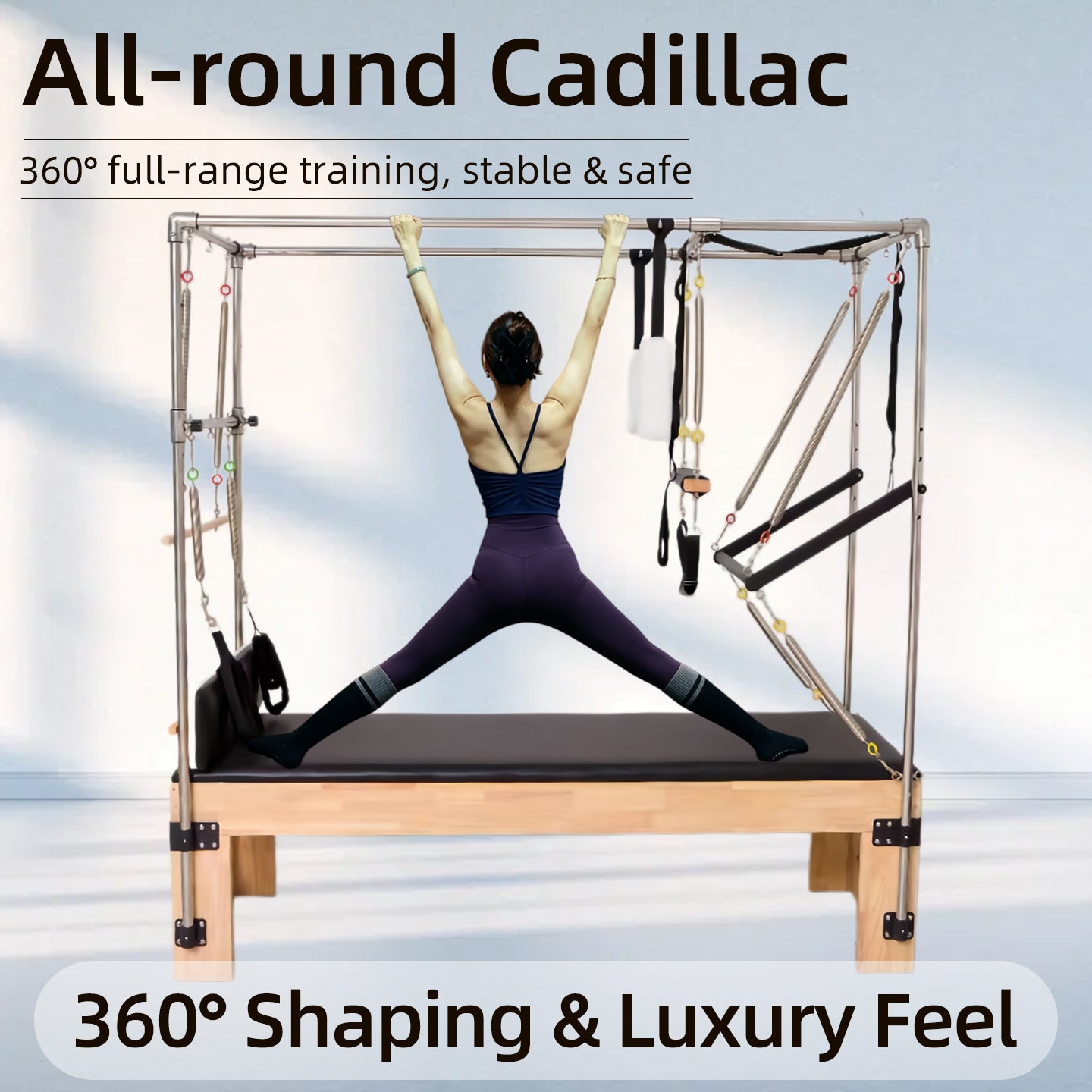 Oak wood Cadillac bed Pilates large equipment core bed for home use, professional elevated training bed for yoga studios