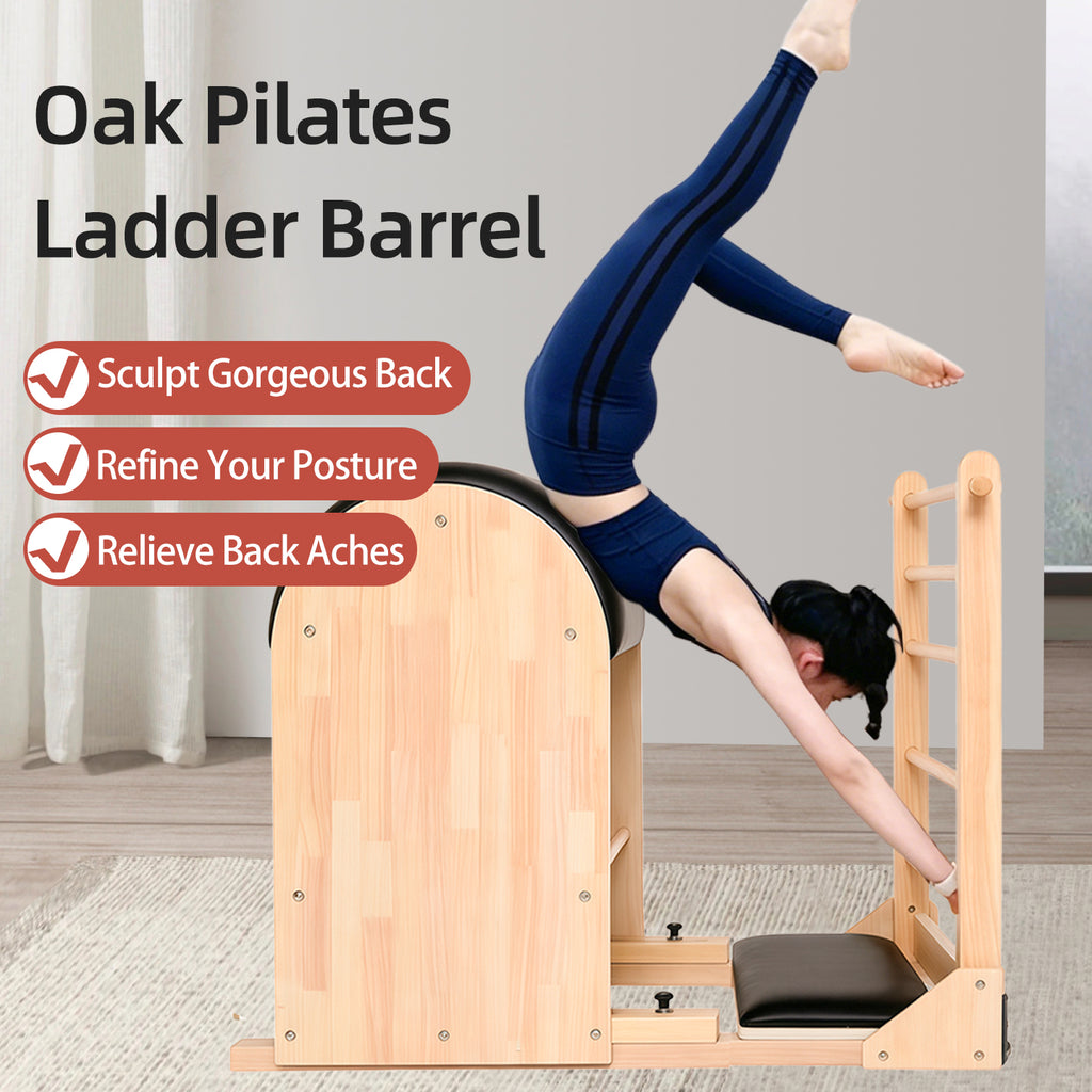 Professional Oak Wood Pilates Ladder Barrel, Balance Rehabilitation, Leg Shaping, Spinal Stretching, Commercial Yoga Equipment