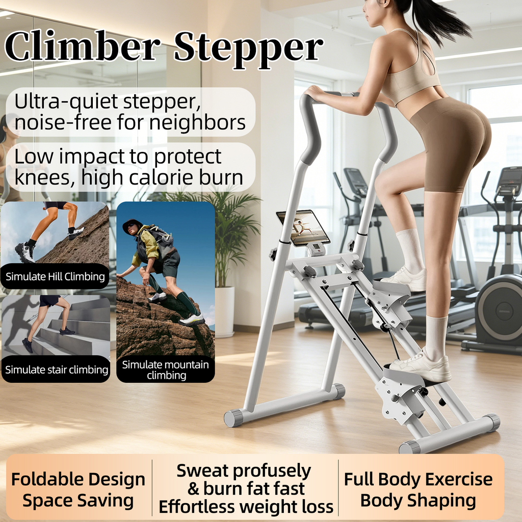 Home stair climber machine, mountain-climbing stepper machine, silent hydraulic stepper, indoor fat-burning incline fitness equipment, leg-slimming and butt-lifting aerobic exercise equipment