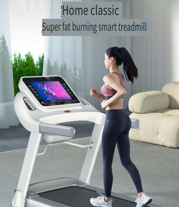 Ultra-quiet foldable home treadmill for small apartments, indoor multifunctional smart fitness equipment.