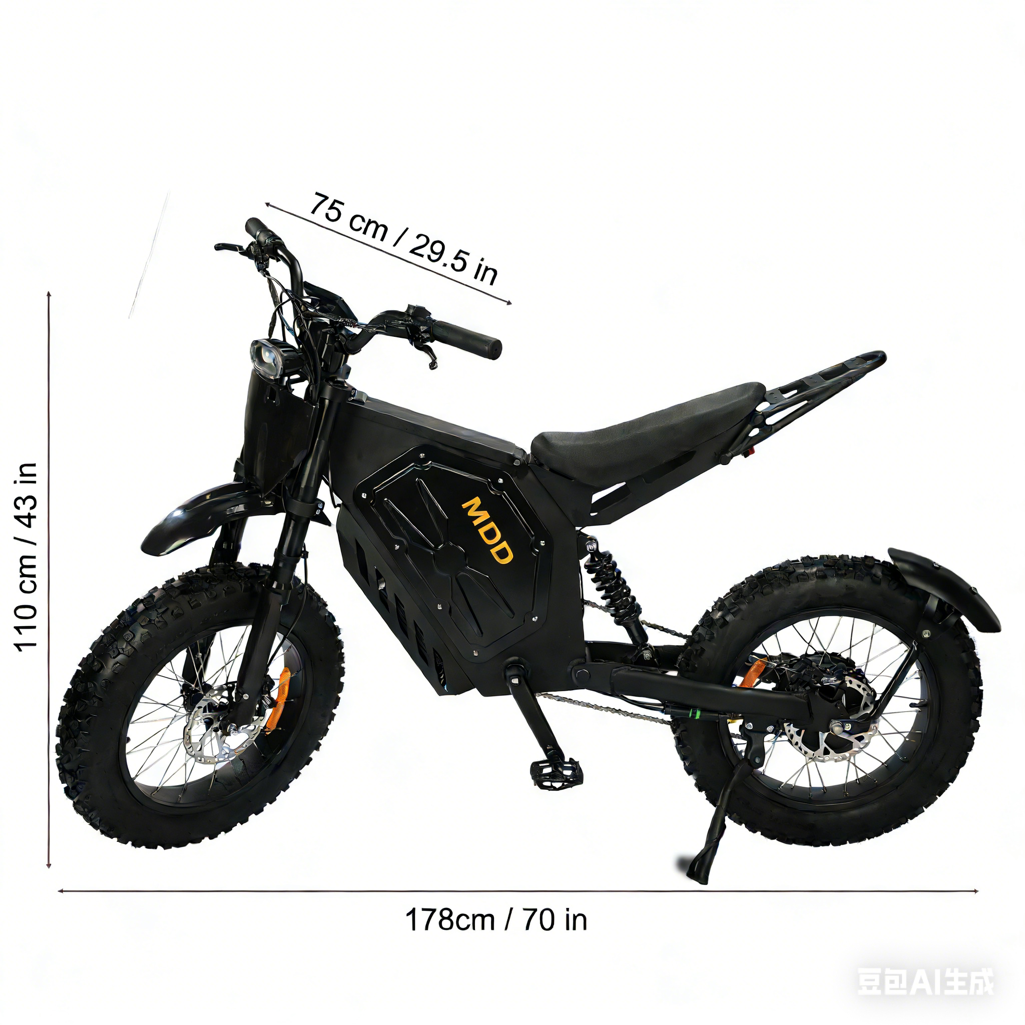 MDD-07B 3000W Electric Dirt Bike, Black