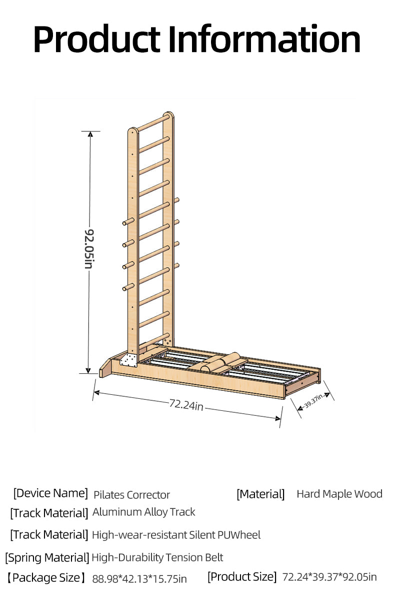 Bi-directional sliding Pilates core bed, silent dual-track yoga body shaping training large equipment