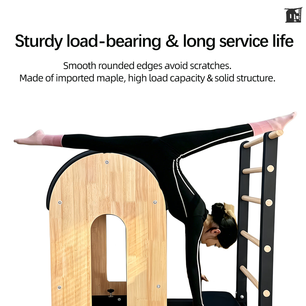Imported Oak Pilates Ladder Barrel, Large Equipment for Spine Correction in Yoga Studios, Waist and Back Stretching Posture Training Barrel