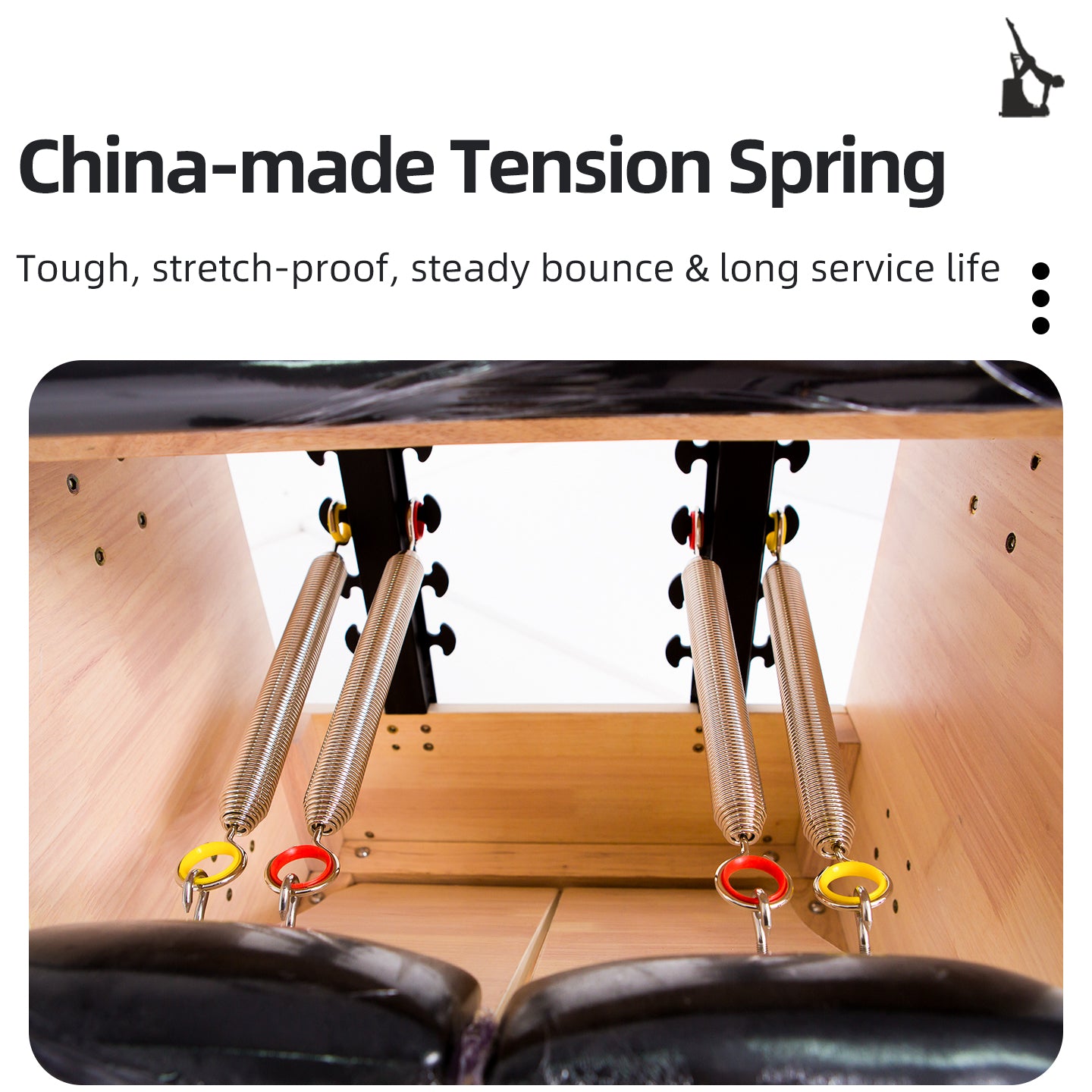 Oak Split-Pedal Stability Chair Pilates Large Equipment for Home Core Training, Yoga and Fitness Stability Step Chair