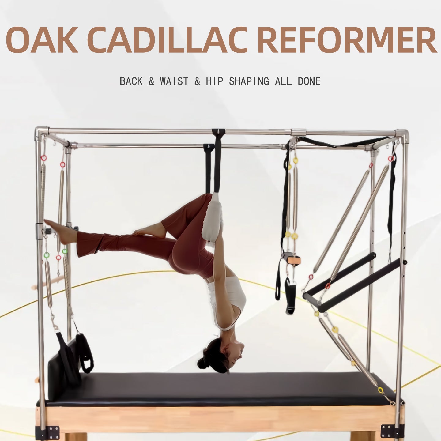 Oak wood Cadillac bed Pilates large equipment core bed for home use, professional elevated training bed for yoga studios