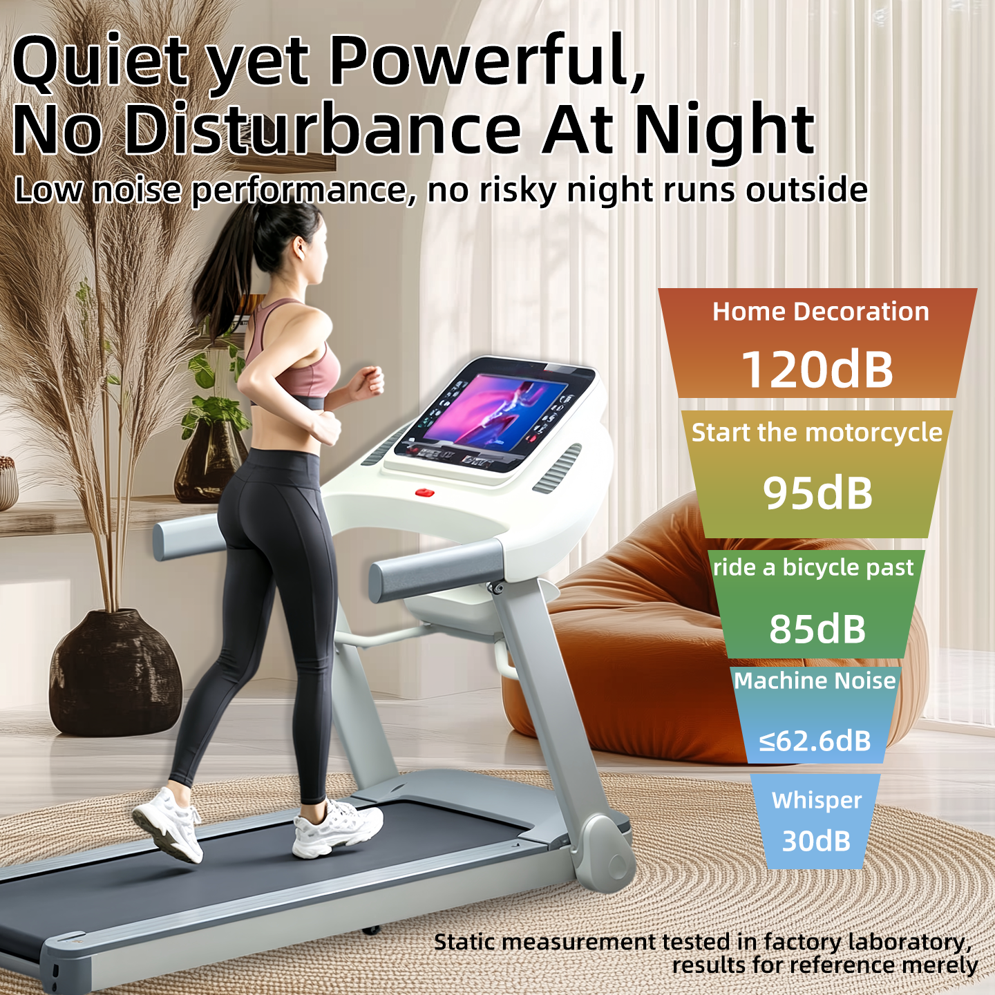 Ultra-quiet foldable home treadmill for small apartments, indoor multifunctional smart fitness equipment.