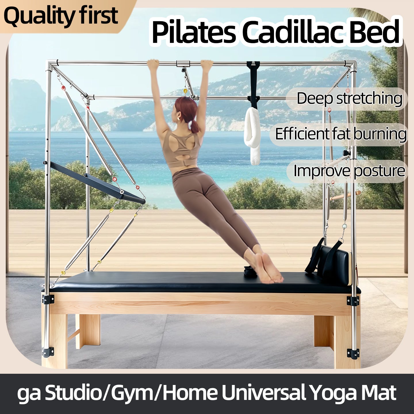 Maple wood Cadillac bed Pilates equipment custom solid wood Cadillac bed studio bulk purchase